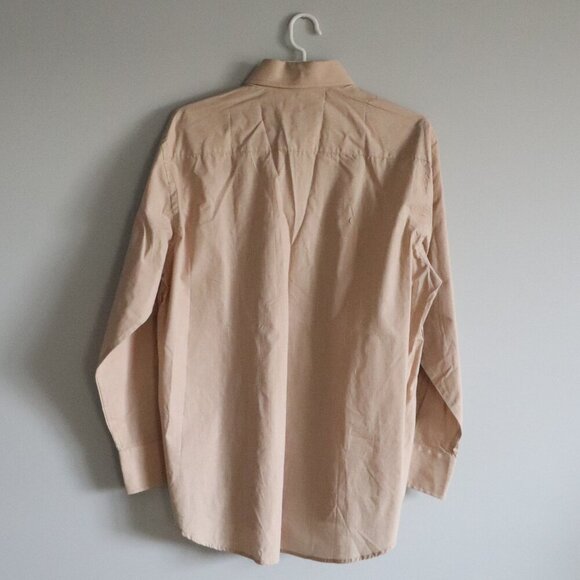 Coupe Men's Large Tan Collared Button Down Pocket Casual Long Sleeve Dress Shirt - Picture 2 of 13